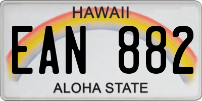 HI license plate EAN882