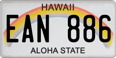 HI license plate EAN886