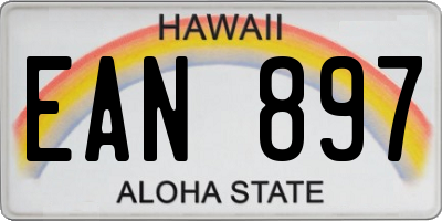 HI license plate EAN897
