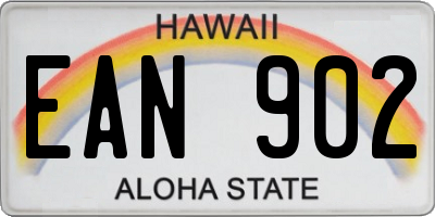 HI license plate EAN902