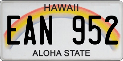 HI license plate EAN952