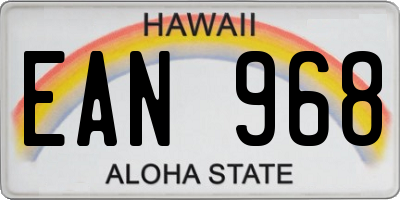 HI license plate EAN968