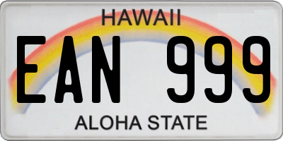 HI license plate EAN999