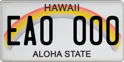 HI license plate EAO000