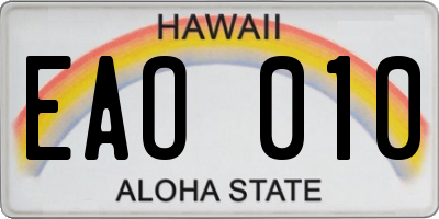 HI license plate EAO010