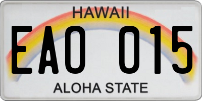 HI license plate EAO015