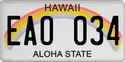 HI license plate EAO034