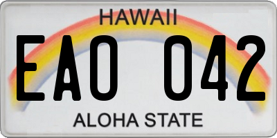 HI license plate EAO042