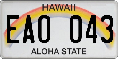 HI license plate EAO043