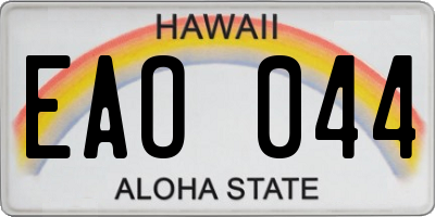 HI license plate EAO044