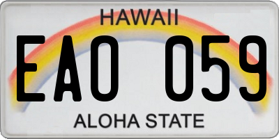 HI license plate EAO059