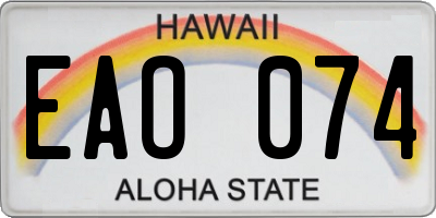 HI license plate EAO074