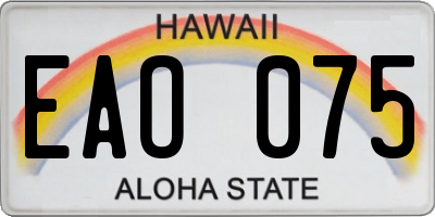 HI license plate EAO075