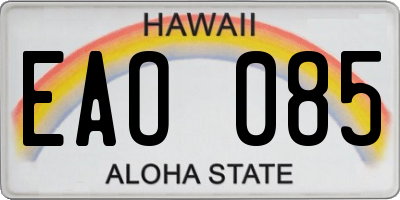 HI license plate EAO085