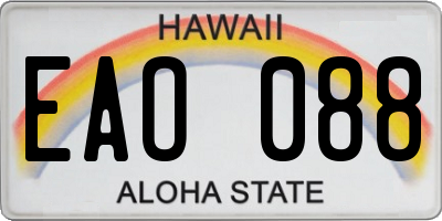 HI license plate EAO088