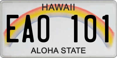 HI license plate EAO101