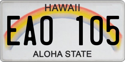 HI license plate EAO105