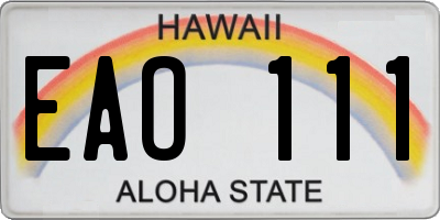 HI license plate EAO111