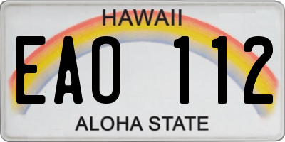 HI license plate EAO112