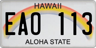 HI license plate EAO113