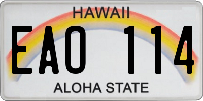 HI license plate EAO114