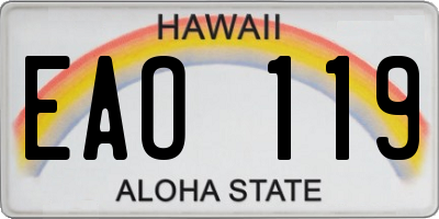 HI license plate EAO119