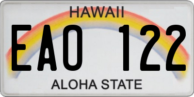 HI license plate EAO122