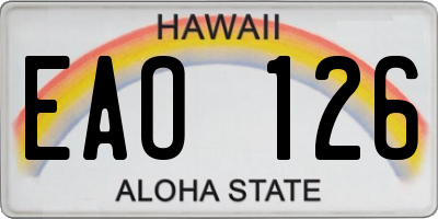 HI license plate EAO126