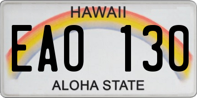 HI license plate EAO130