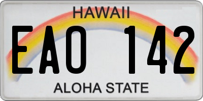 HI license plate EAO142