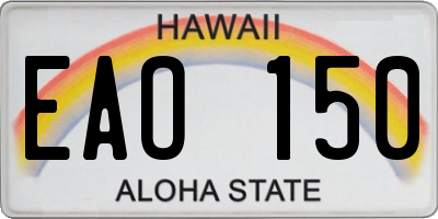 HI license plate EAO150