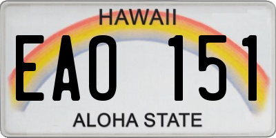 HI license plate EAO151