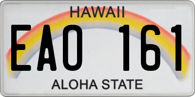 HI license plate EAO161
