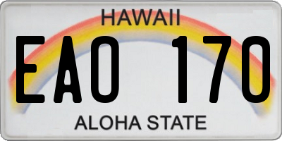 HI license plate EAO170