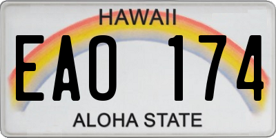 HI license plate EAO174