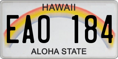 HI license plate EAO184