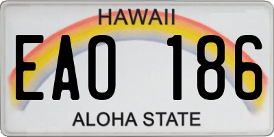 HI license plate EAO186