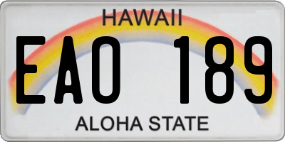 HI license plate EAO189