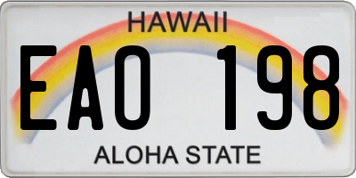 HI license plate EAO198