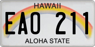 HI license plate EAO211