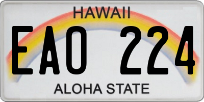 HI license plate EAO224
