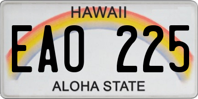 HI license plate EAO225