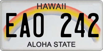 HI license plate EAO242