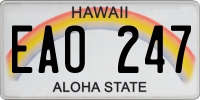 HI license plate EAO247