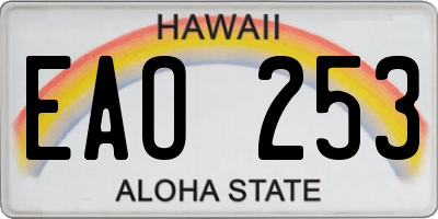 HI license plate EAO253