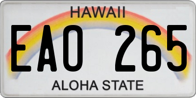 HI license plate EAO265