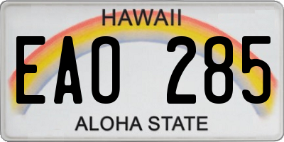 HI license plate EAO285