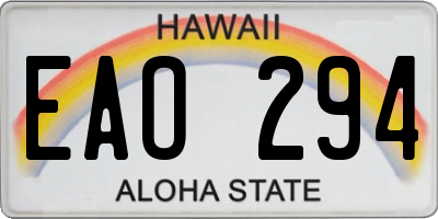 HI license plate EAO294