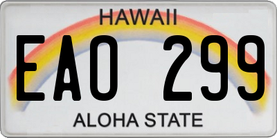 HI license plate EAO299