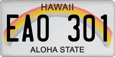 HI license plate EAO301